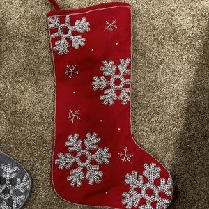 Pier 1 Snowflake Christmas stockings - Red